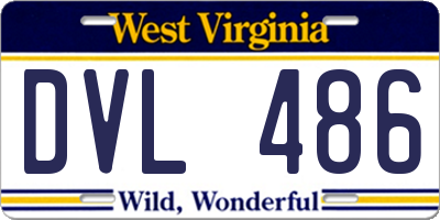 WV license plate DVL486