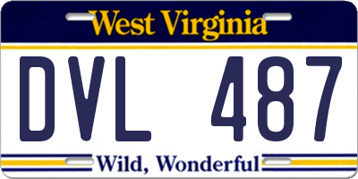 WV license plate DVL487