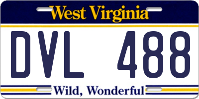 WV license plate DVL488