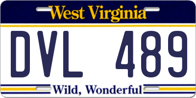 WV license plate DVL489