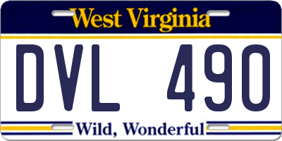 WV license plate DVL490