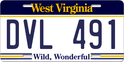 WV license plate DVL491