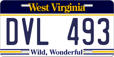 WV license plate DVL493