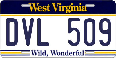 WV license plate DVL509