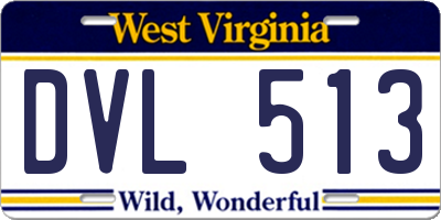 WV license plate DVL513