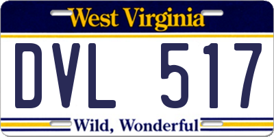WV license plate DVL517