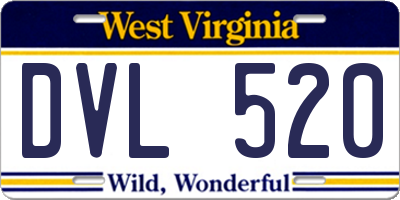 WV license plate DVL520