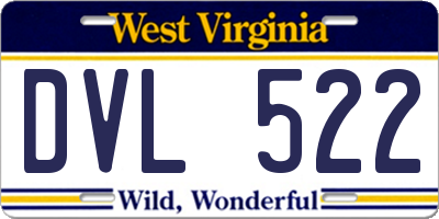 WV license plate DVL522