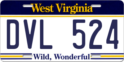 WV license plate DVL524