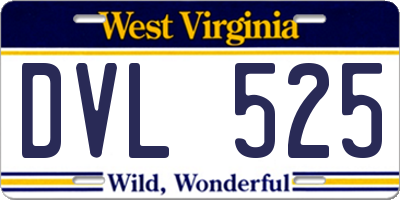 WV license plate DVL525