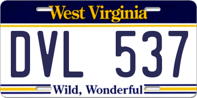 WV license plate DVL537