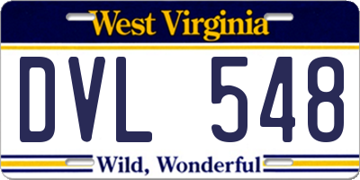 WV license plate DVL548