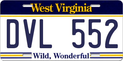 WV license plate DVL552