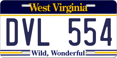 WV license plate DVL554