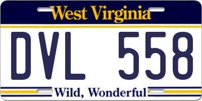 WV license plate DVL558
