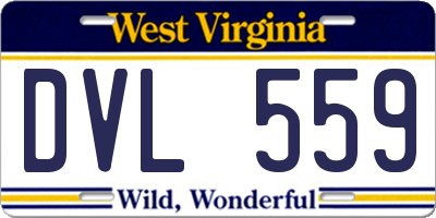 WV license plate DVL559
