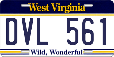 WV license plate DVL561