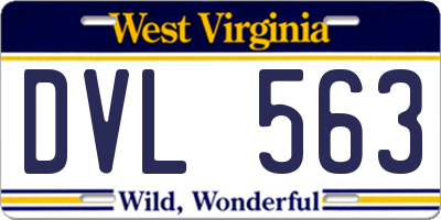 WV license plate DVL563