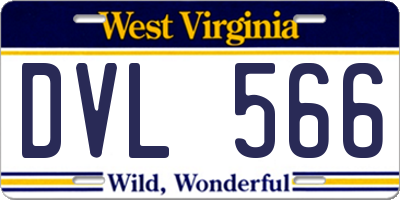 WV license plate DVL566