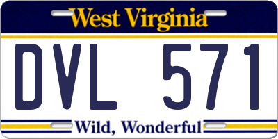WV license plate DVL571
