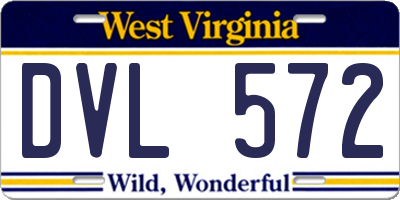 WV license plate DVL572
