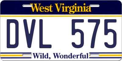 WV license plate DVL575