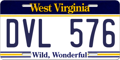 WV license plate DVL576