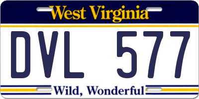 WV license plate DVL577