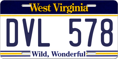WV license plate DVL578