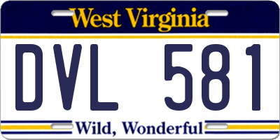 WV license plate DVL581