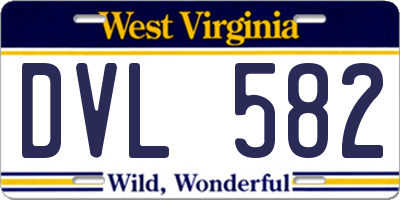 WV license plate DVL582