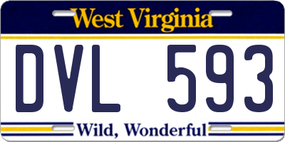 WV license plate DVL593