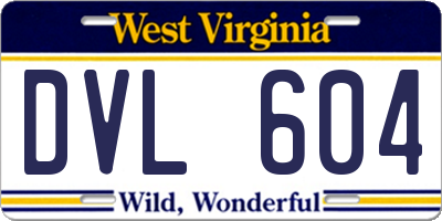 WV license plate DVL604