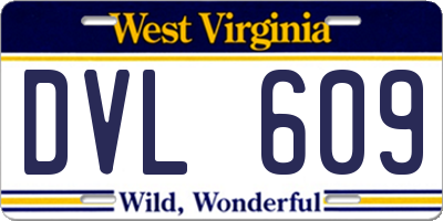 WV license plate DVL609