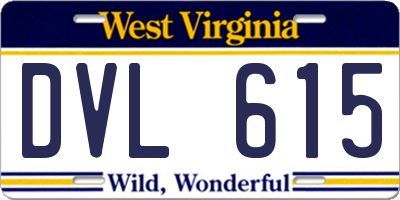 WV license plate DVL615