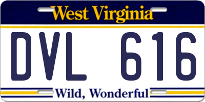 WV license plate DVL616