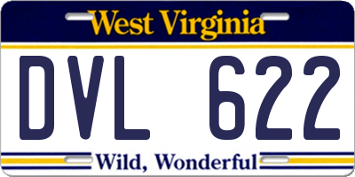 WV license plate DVL622