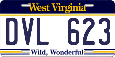 WV license plate DVL623