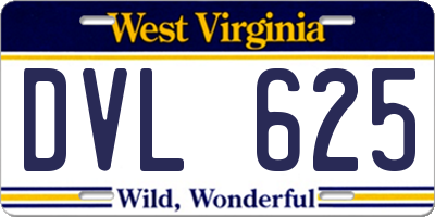 WV license plate DVL625