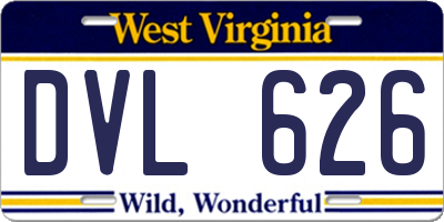WV license plate DVL626