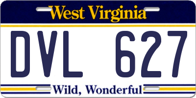 WV license plate DVL627