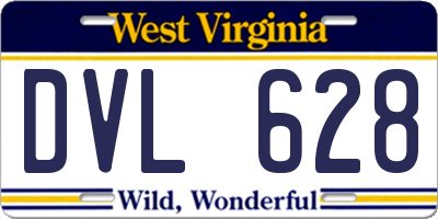 WV license plate DVL628