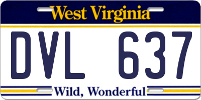 WV license plate DVL637