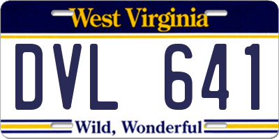 WV license plate DVL641
