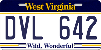 WV license plate DVL642