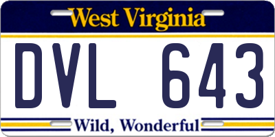 WV license plate DVL643