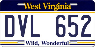 WV license plate DVL652