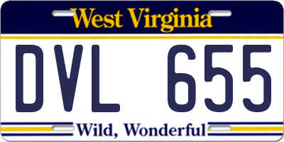 WV license plate DVL655