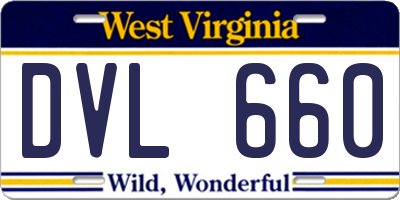 WV license plate DVL660