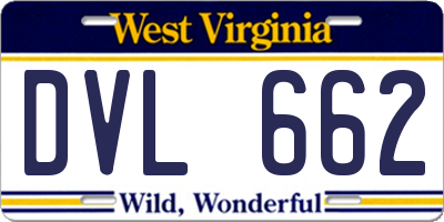 WV license plate DVL662